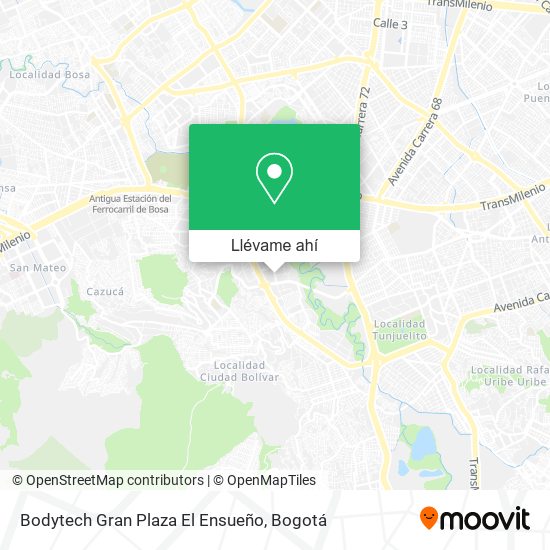 Mapa de Bodytech Gran Plaza El Ensueño