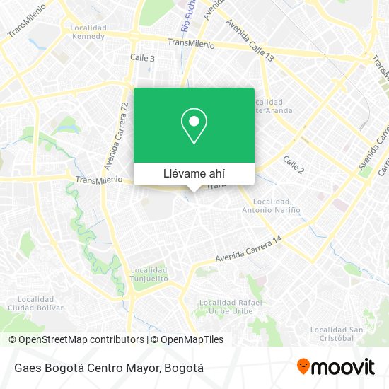 Mapa de Gaes Bogotá Centro Mayor