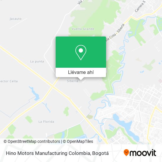 Mapa de Hino Motors Manufacturing Colombia