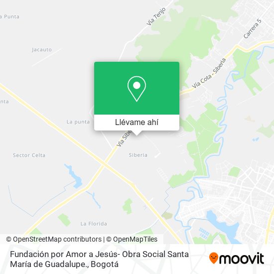 Mapa de Fundación por Amor a Jesús- Obra Social Santa María de Guadalupe.