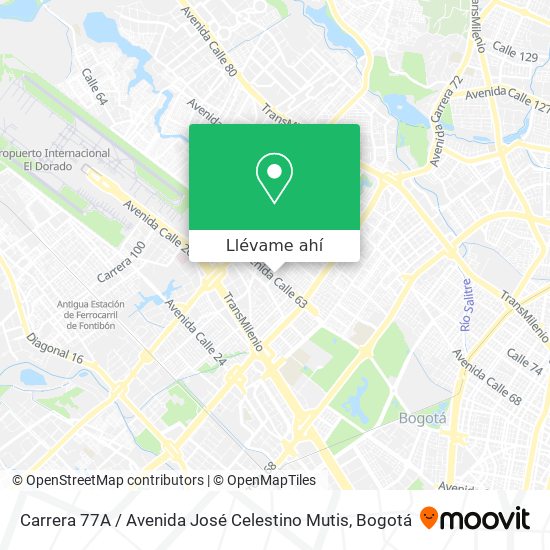 Mapa de Carrera 77A / Avenida José Celestino Mutis
