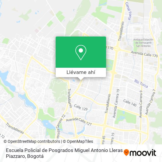 Mapa de Escuela Policial de Posgrados Miguel Antonio Lleras Piazzaro