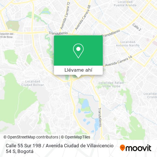 Mapa de Calle 55 Sur 19B / Avenida Ciudad de Villavicencio 54 S