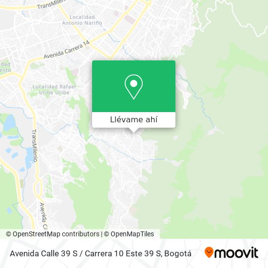 Mapa de Avenida Calle 39 S / Carrera 10 Este 39 S