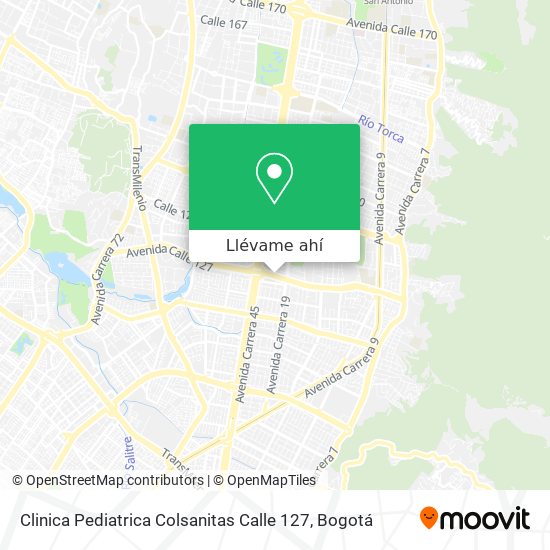 Mapa de Clinica Pediatrica Colsanitas Calle 127