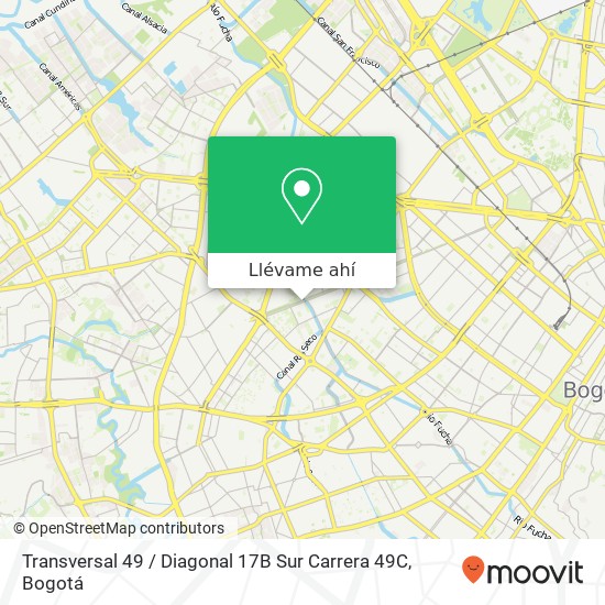 Mapa de Transversal 49 / Diagonal 17B Sur Carrera 49C