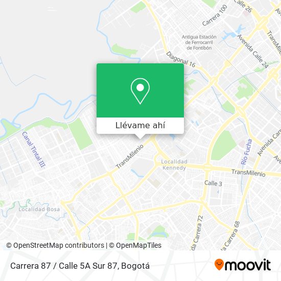 Mapa de Carrera 87 / Calle 5A Sur 87