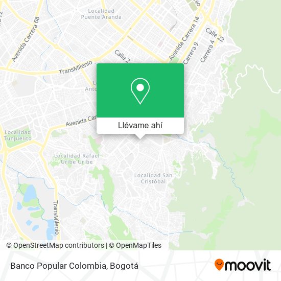 Mapa de Banco Popular Colombia