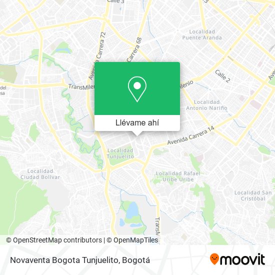 Mapa de Novaventa Bogota Tunjuelito