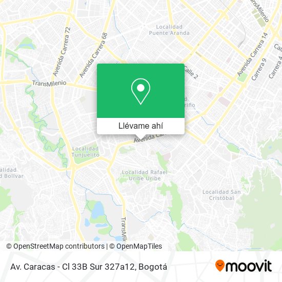 Mapa de Av. Caracas - Cl 33B Sur 327a12