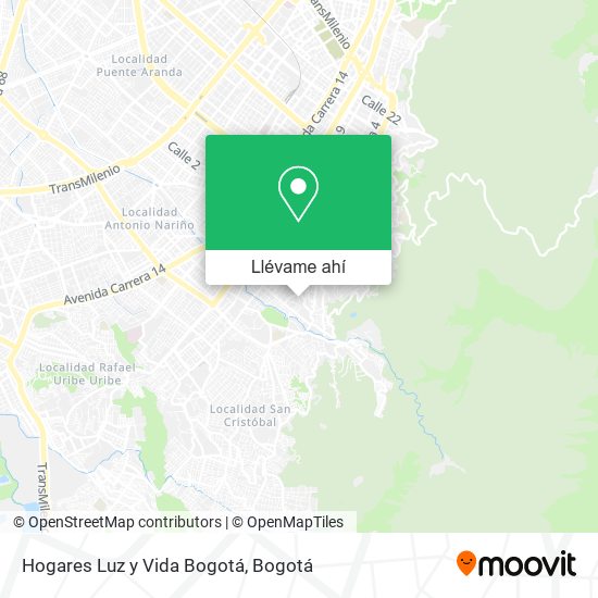 Mapa de Hogares Luz y Vida Bogotá