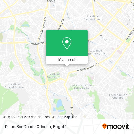 Mapa de Disco Bar Donde Orlando