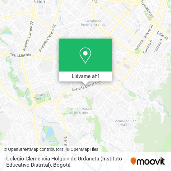 Mapa de Colegio Clemencia Holguín de Urdaneta (Instituto Educativo Distrital)