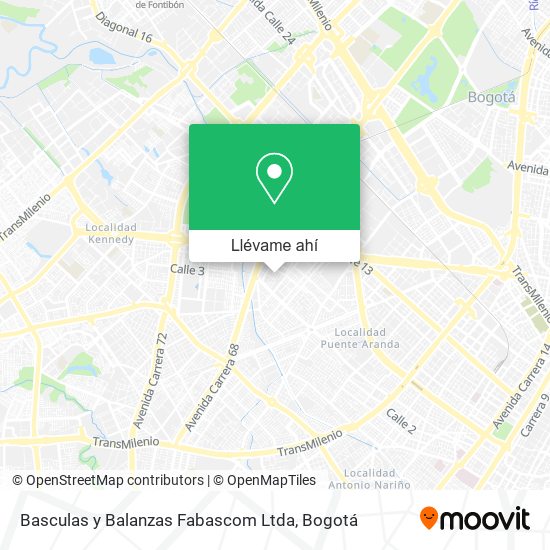 Mapa de Basculas y Balanzas Fabascom Ltda