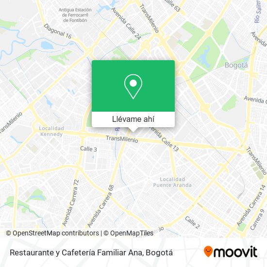 Mapa de Restaurante y Cafetería Familiar Ana