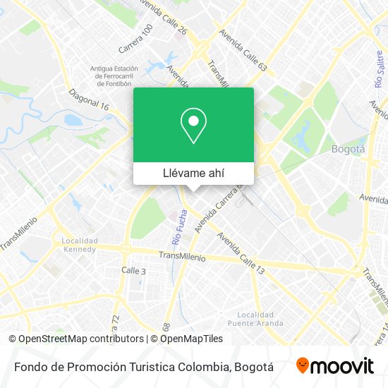 Mapa de Fondo de Promoción Turistica Colombia