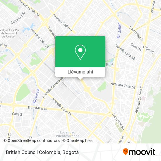 Mapa de British Council Colombia