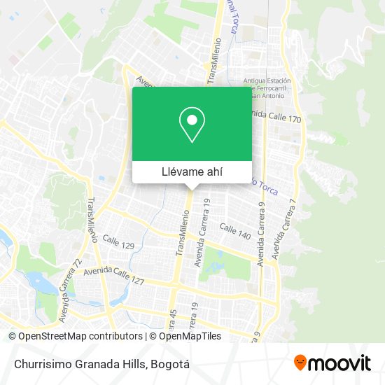 Mapa de Churrisimo Granada Hills