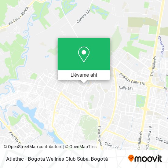 Mapa de Atlethic - Bogota Wellnes Club Suba