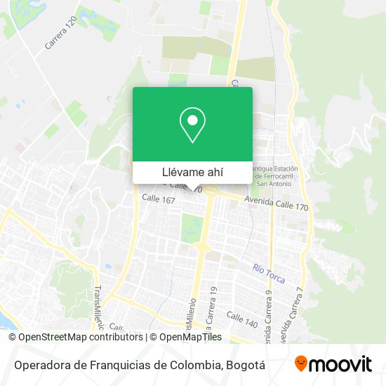 Mapa de Operadora de Franquicias de Colombia