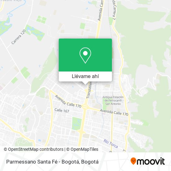 Mapa de Parmessano Santa Fé - Bogotá