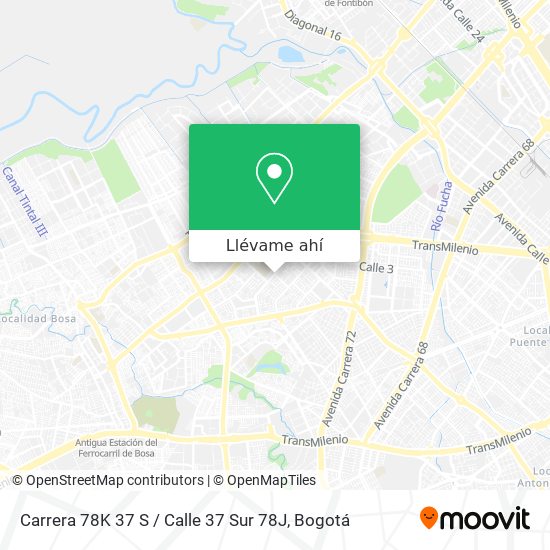 Mapa de Carrera 78K 37 S / Calle 37 Sur 78J