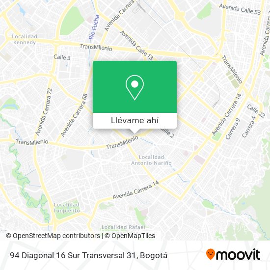 Mapa de 94 Diagonal 16 Sur Transversal 31