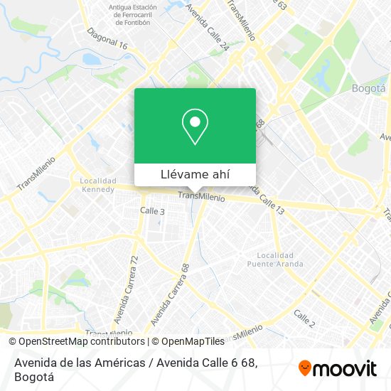 Mapa de Avenida de las Américas / Avenida Calle 6 68