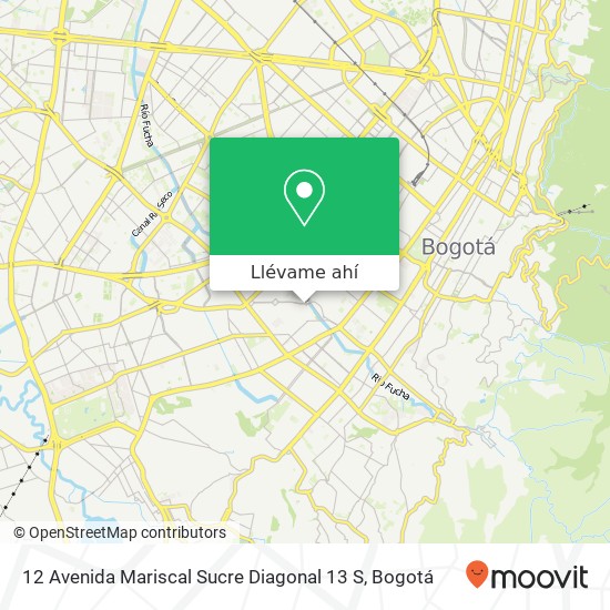 Mapa de 12 Avenida Mariscal Sucre Diagonal 13 S