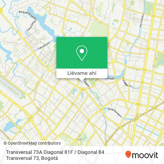 Mapa de Transversal 73A Diagonal 81F / Diagonal 84 Transversal 73