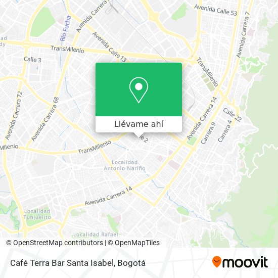 Mapa de Café Terra Bar Santa Isabel