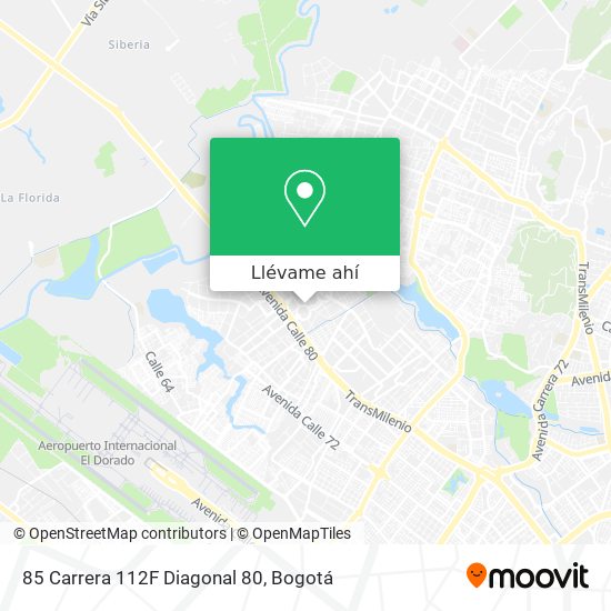 Mapa de 85 Carrera 112F Diagonal 80