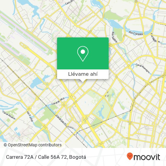 Mapa de Carrera 72A / Calle 56A 72