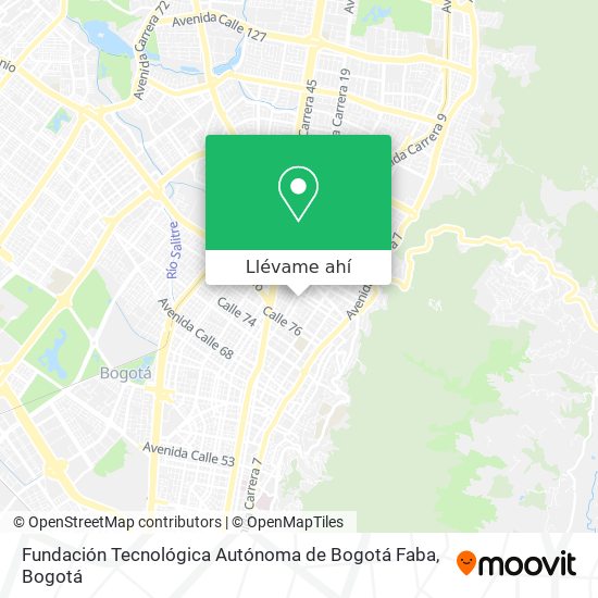 Mapa de Fundación Tecnológica Autónoma de Bogotá Faba