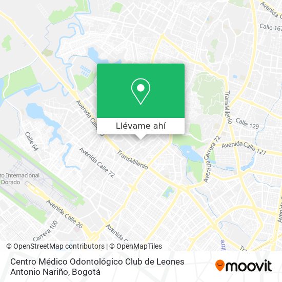 Mapa de Centro Médico Odontológico Club de Leones Antonio Nariño