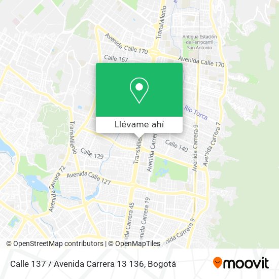 Mapa de Calle 137 / Avenida Carrera 13 136