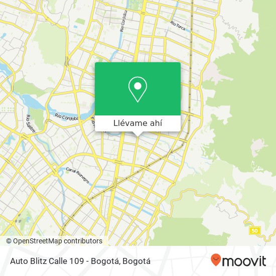 Mapa de Auto Blitz Calle 109 - Bogotá