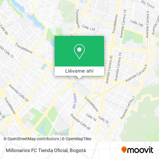 Mapa de Millonarios FC Tienda Oficial