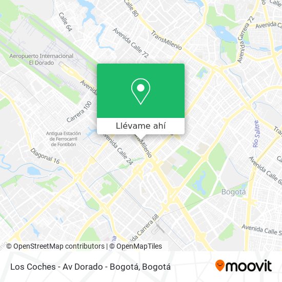 Mapa de Los Coches - Av Dorado - Bogotá