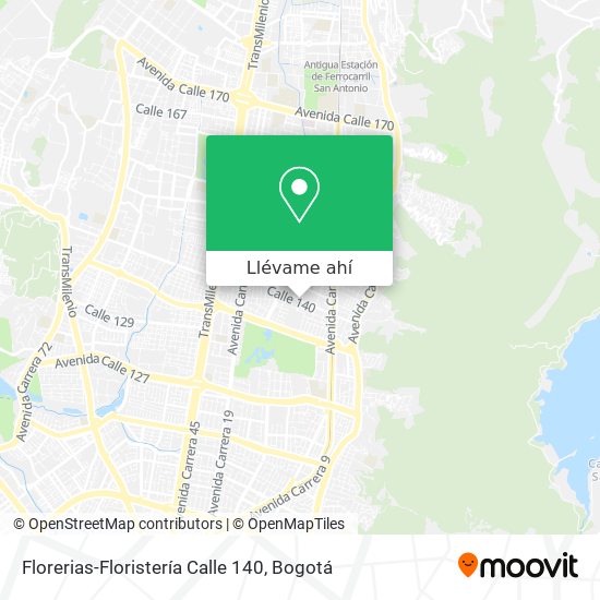 Mapa de Florerias-Floristería Calle 140