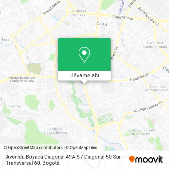 Mapa de Avenida Boyacá Diagonal 49A S / Diagonal 50 Sur Transversal 60