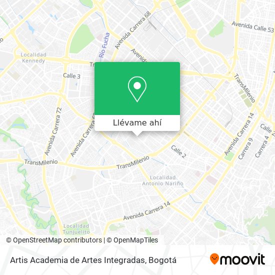 Mapa de Artis Academia de Artes Integradas