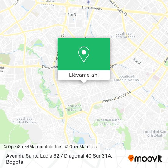 Mapa de Avenida Santa Lucia 32 / Diagonal 40 Sur 31A