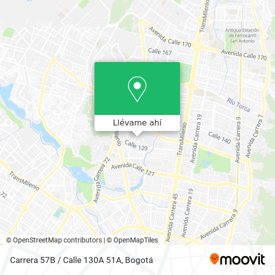 Mapa de Carrera 57B / Calle 130A 51A