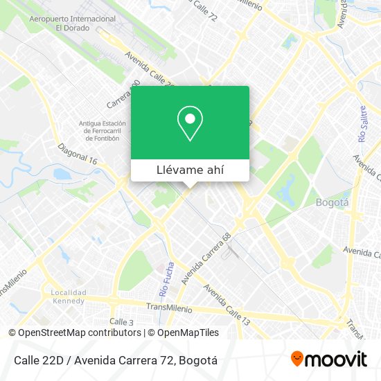 Mapa de Calle 22D / Avenida Carrera 72