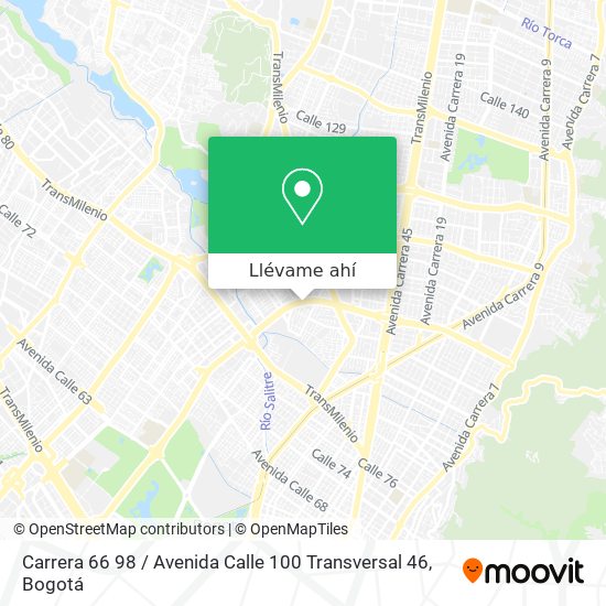 Mapa de Carrera 66 98 / Avenida Calle 100 Transversal 46