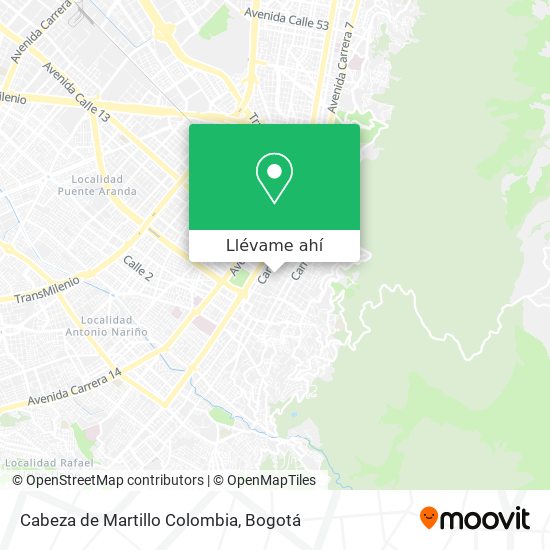 Mapa de Cabeza de Martillo Colombia