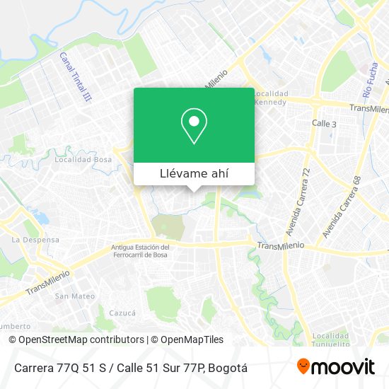 Mapa de Carrera 77Q 51 S / Calle 51 Sur 77P