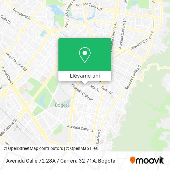 Mapa de Avenida Calle 72 28A / Carrera 32 71A