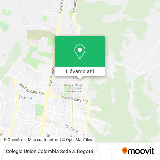 Mapa de Colegio Union Colombia Sede a